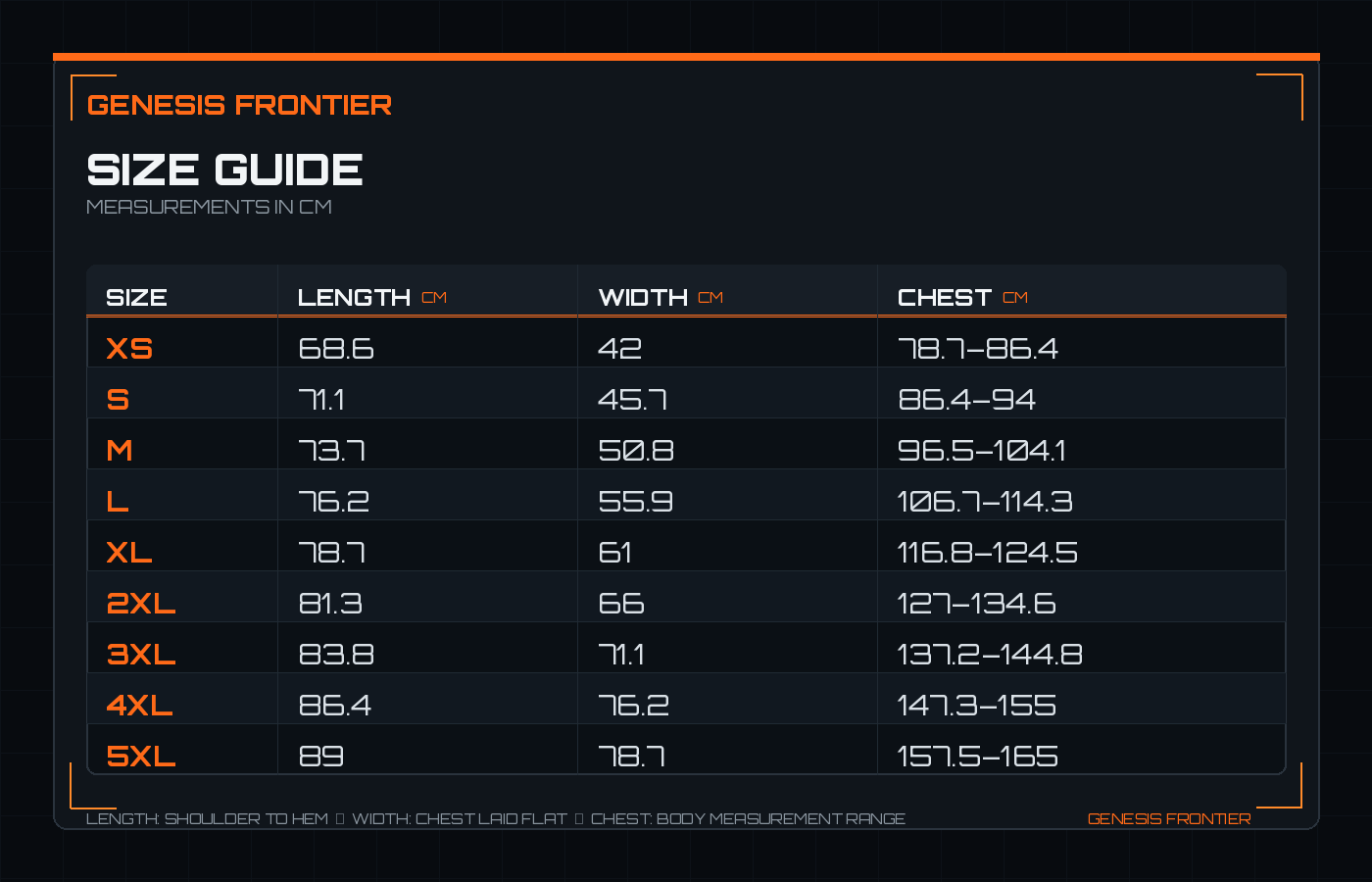 I Like Mine Wide - T-Shirt size guide